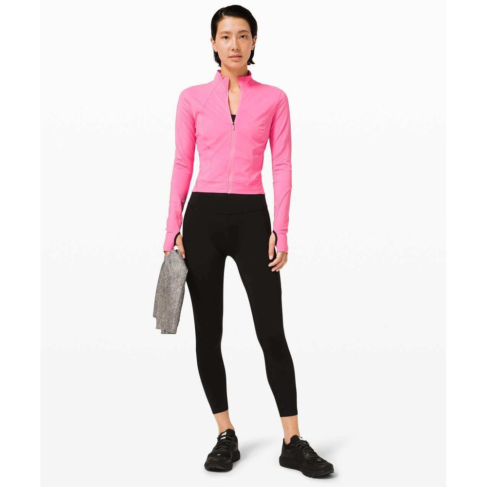 Lululemon Final Mile Jacket in Dark Prism Pink Size 14 Nulux Running Reflective